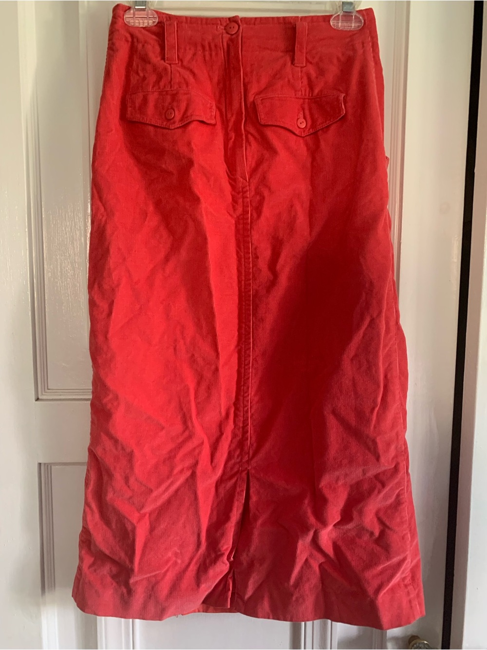Women’s Midi Red Corduroy Skirt Size 8